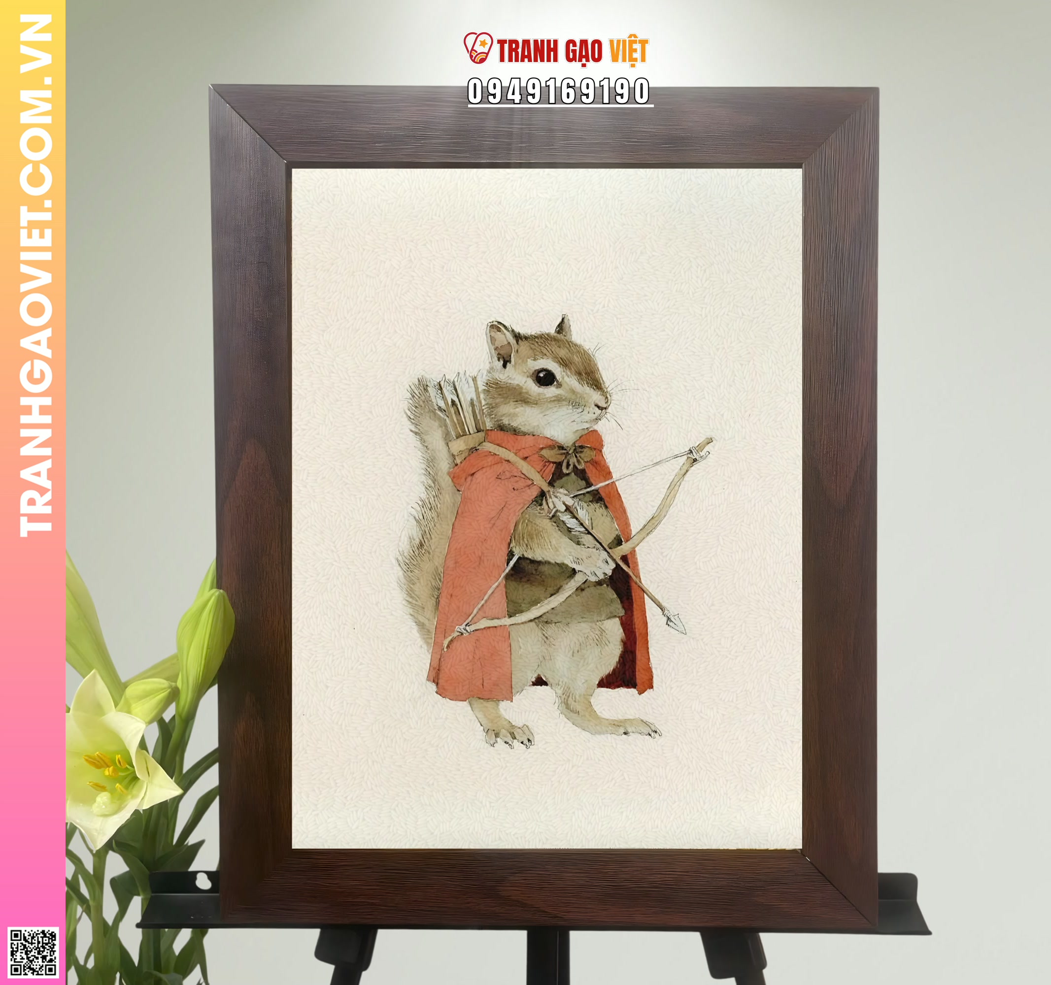 Tranh Gạo Thợ Săn Sóc Hình ảnh Tranh Gạo Thợ Săn Sóc - Ảnh thực tế sản phẩm Tranh Gạo