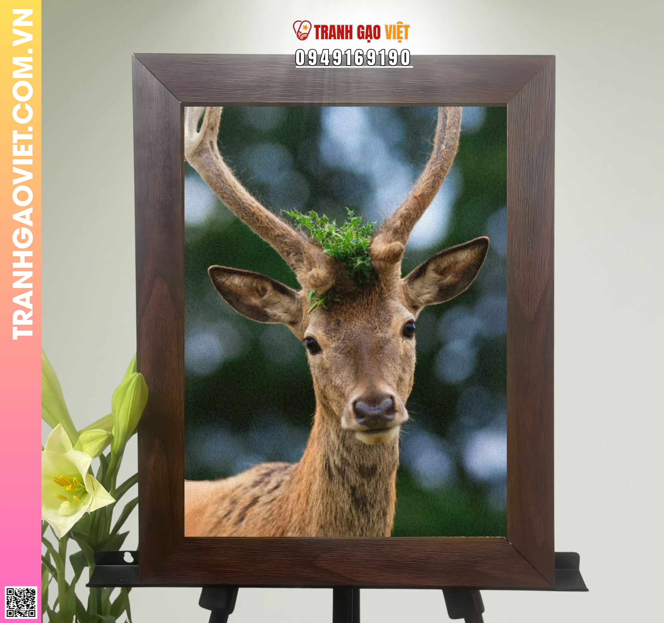 Tranh Gạo Tuần Lộc Hình ảnh Tranh Gạo Tuần Lộc - Ảnh thực tế sản phẩm Tranh Gạo