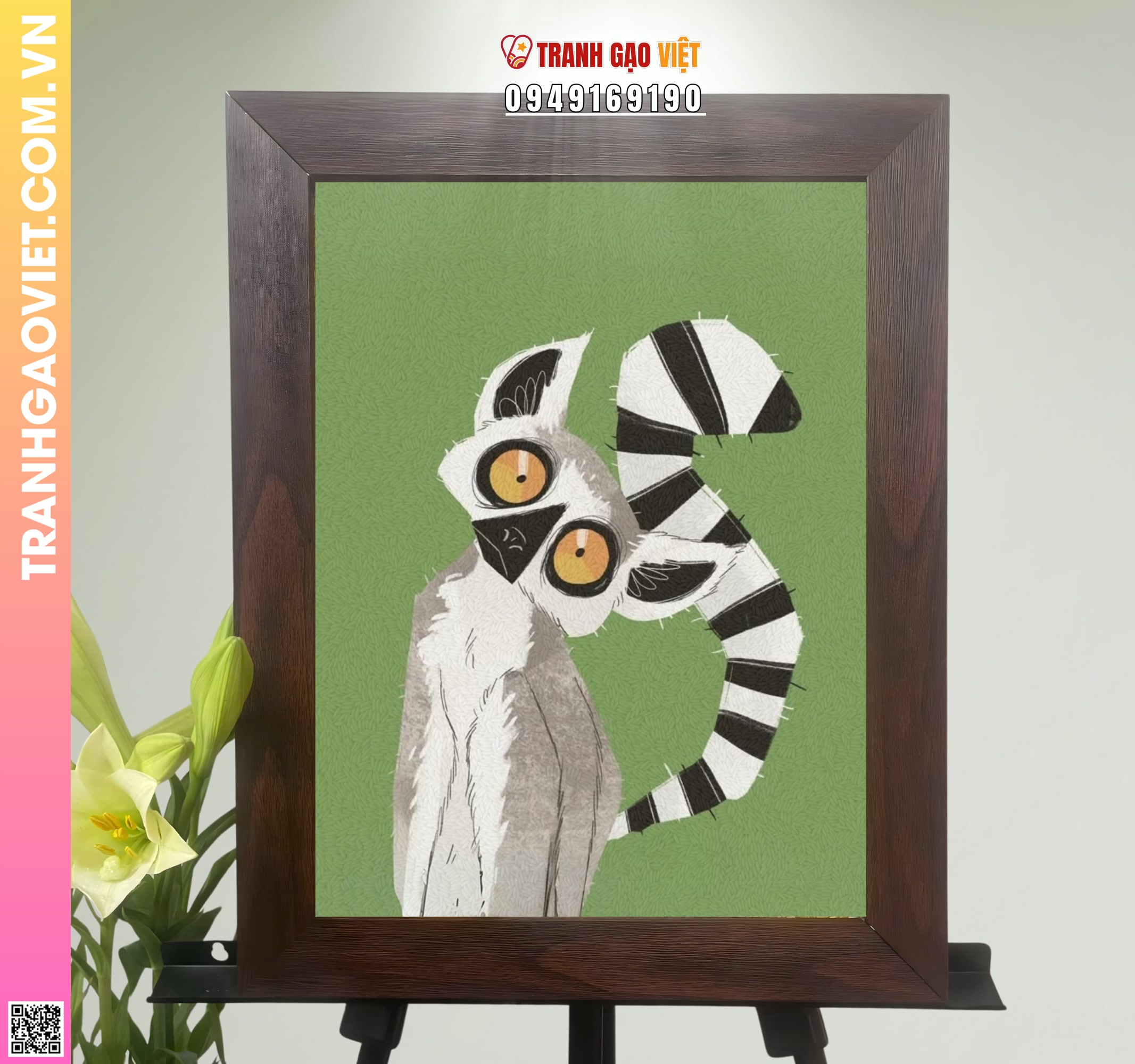 Tranh Gạo Vượn Đuôi Khoang Hình ảnh Tranh Gạo Vượn Đuôi Khoang - Ảnh thực tế sản phẩm Tranh Gạo