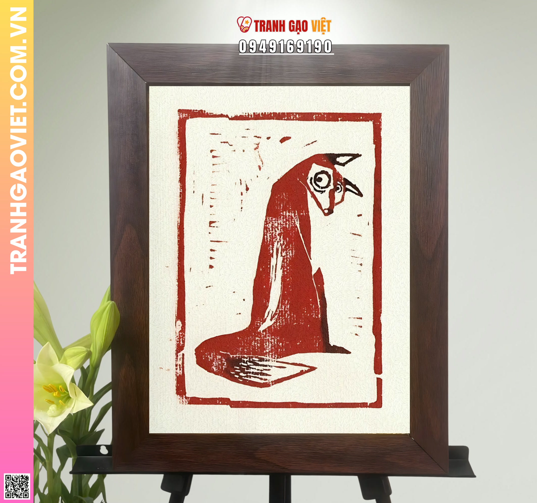 Tranh Gạo Ánh Nhìn Của Cáo Hình ảnh Tranh Gạo Ánh Nhìn Của Cáo - Ảnh thực tế sản phẩm Tranh Gạo