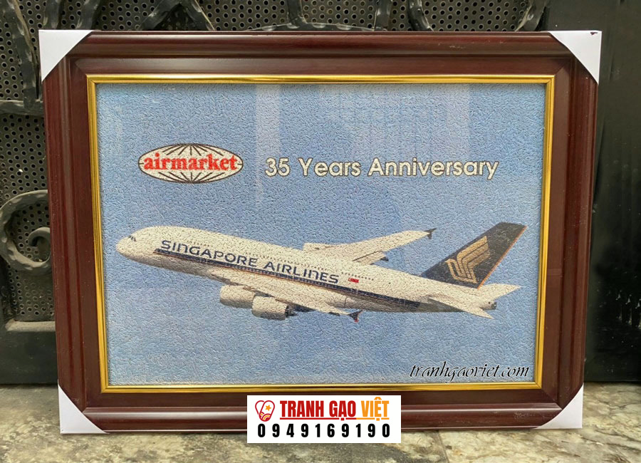 Tranh gạo màu Singapore airlines Hình ảnh Tranh gạo màu Singapore airlines - Ảnh thực tế sản phẩm Tranh Gạo