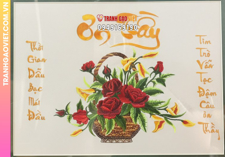 Tranh Thêu Ơn Thầy Hoa Nghệ Thuật Tinh Xảo Quà Tặng Ý Nghĩa - Ảnh 2
