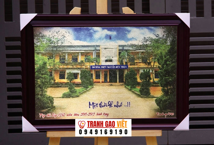 Tranh gạo màu quà tặng nhà trường Hình ảnh Tranh gạo màu quà tặng nhà trường - Ảnh thực tế sản phẩm Tranh Gạo