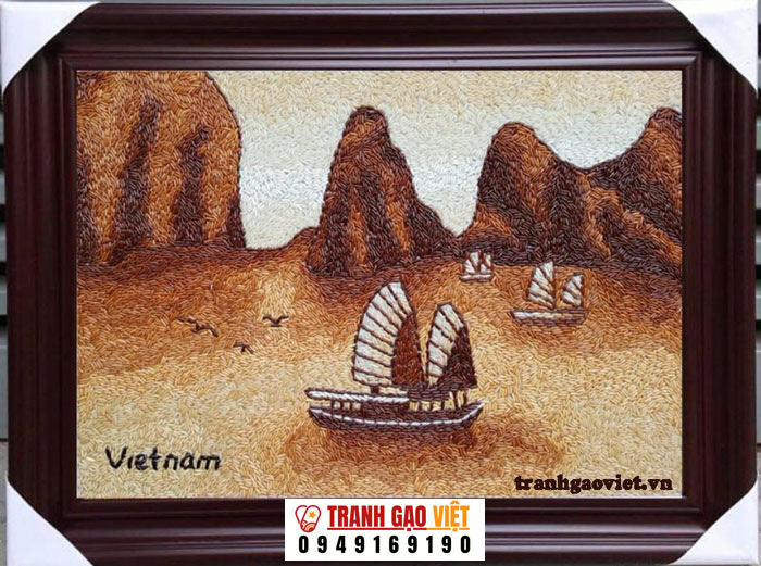 Vịnh Hạ Long khổ nhỏ Hình ảnh Vịnh Hạ Long khổ nhỏ - Ảnh thực tế sản phẩm Tranh Gạo