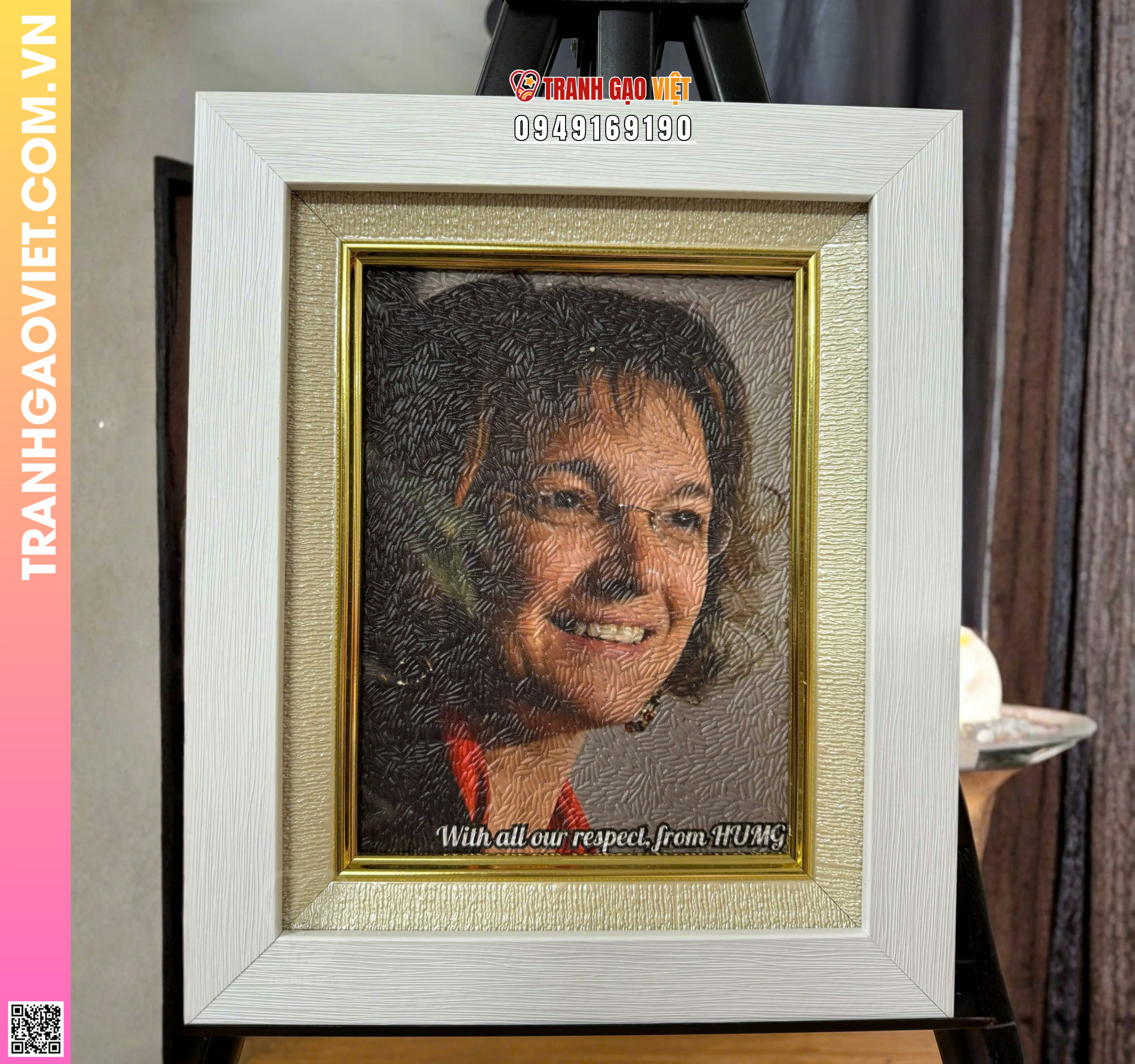 Tranh Gạo chân dung chuyên gia Châu Âu Hình ảnh Tranh Gạo chân dung chuyên gia Châu Âu - Ảnh thực tế sản phẩm Tranh Gạo
