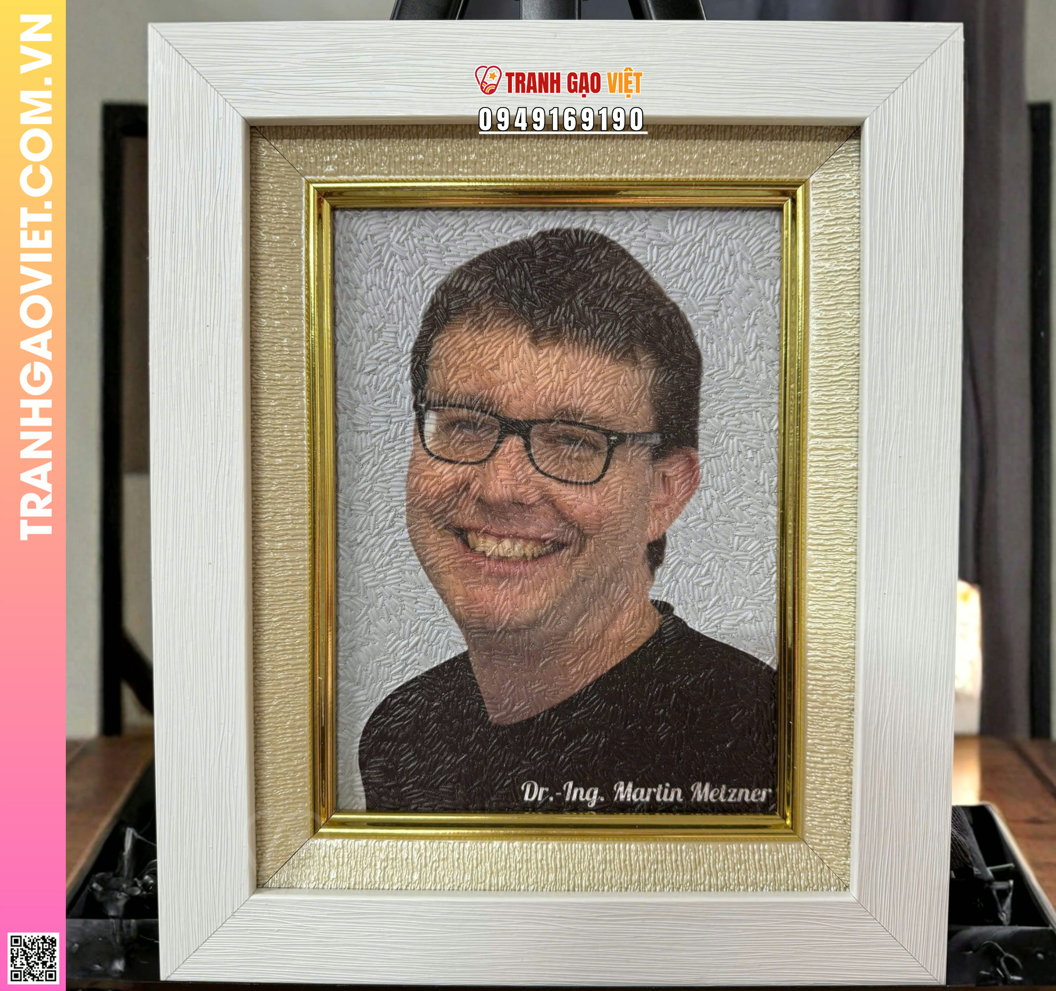 Tranh Gạo chân dùng Ngài Martin Metzner Hình ảnh Tranh Gạo chân dùng Ngài Martin Metzner - Ảnh thực tế sản phẩm Tranh Gạo