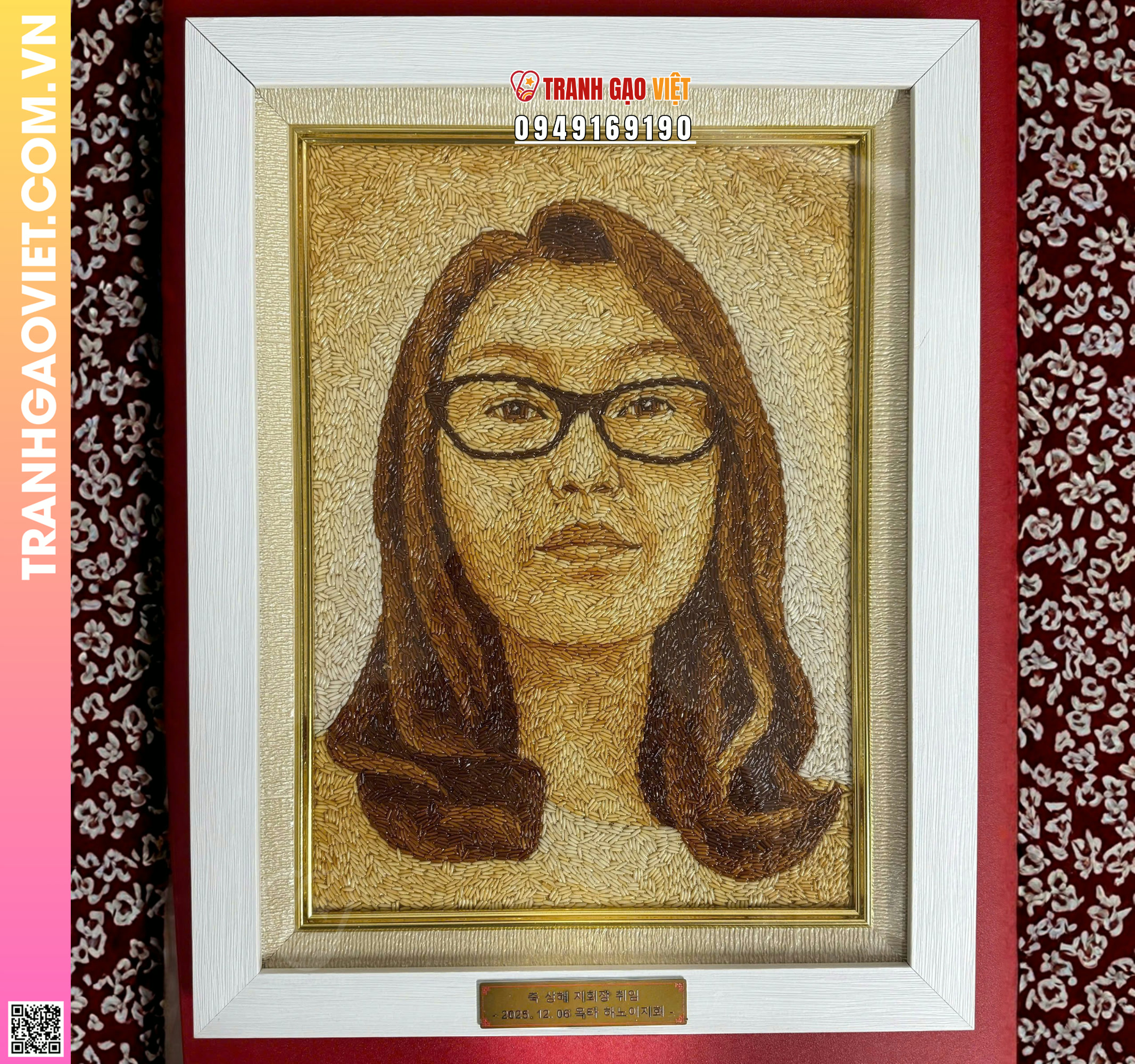 Tranh Gạo Rang Chân Dung chúc mừng Tân Hội Trường nhiệm kỳ mới của tổ chức OKTA Hình ảnh Tranh Gạo Rang Chân Dung chúc mừng Tân Hội Trường nhiệm kỳ mới của tổ chức OKTA - Ảnh thực tế sản phẩm Tranh Gạo