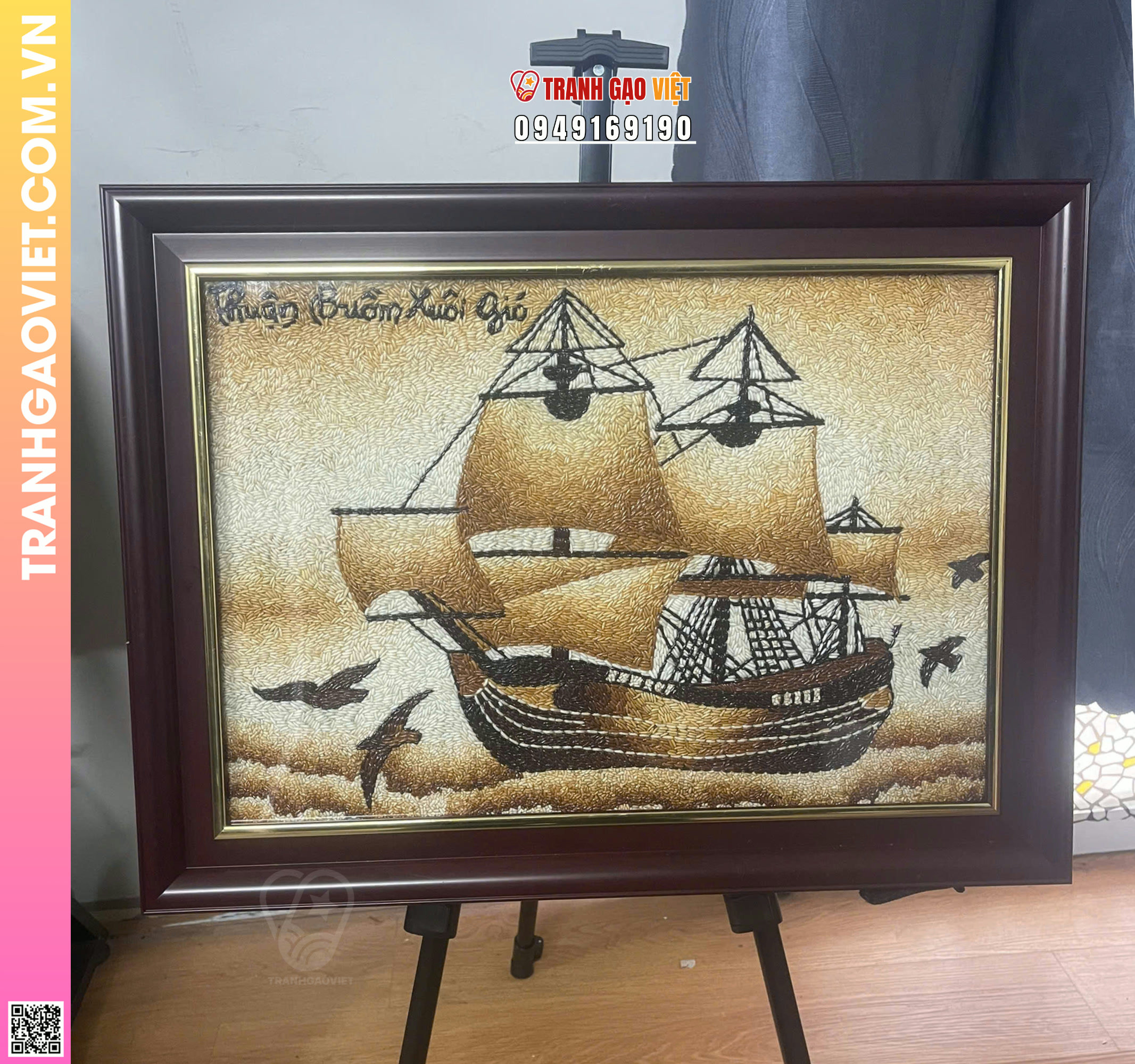 Tranh gạo thuận buồm xuôi gió ra khơi Hình ảnh Tranh gạo thuận buồm xuôi gió ra khơi - Ảnh thực tế sản phẩm Tranh Gạo