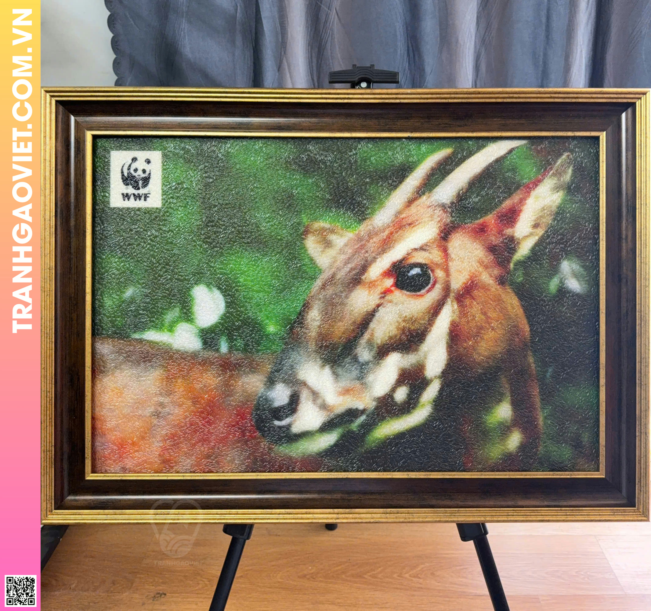 Tranh Gạo Sao La - Tranh Độc Quyền của tổ chức WWF tại Việt Nam Hình ảnh Tranh Gạo Sao La - Tranh Độc Quyền của tổ chức WWF tại Việt Nam - Ảnh thực tế sản phẩm Tranh Gạo