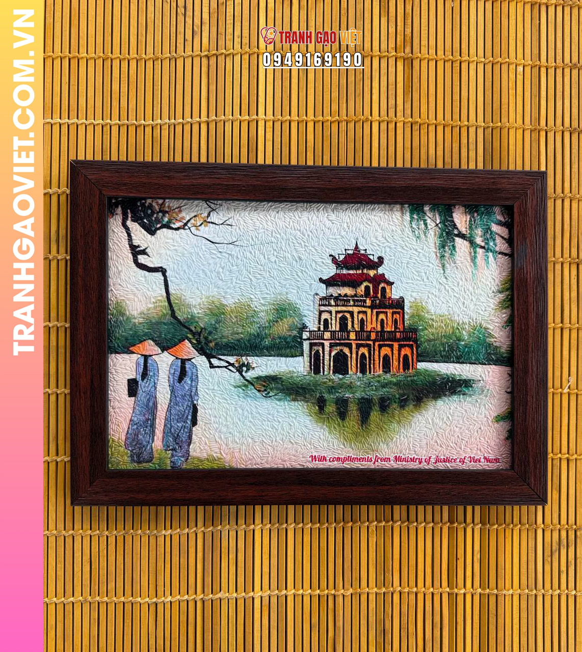 Tranh gạo Tháp rùa Hà Nội - Ảnh 5