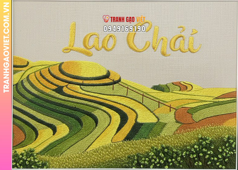Tranh Thêu Ruộng Bậc Thang Lao Chải Sapa - Ảnh 2