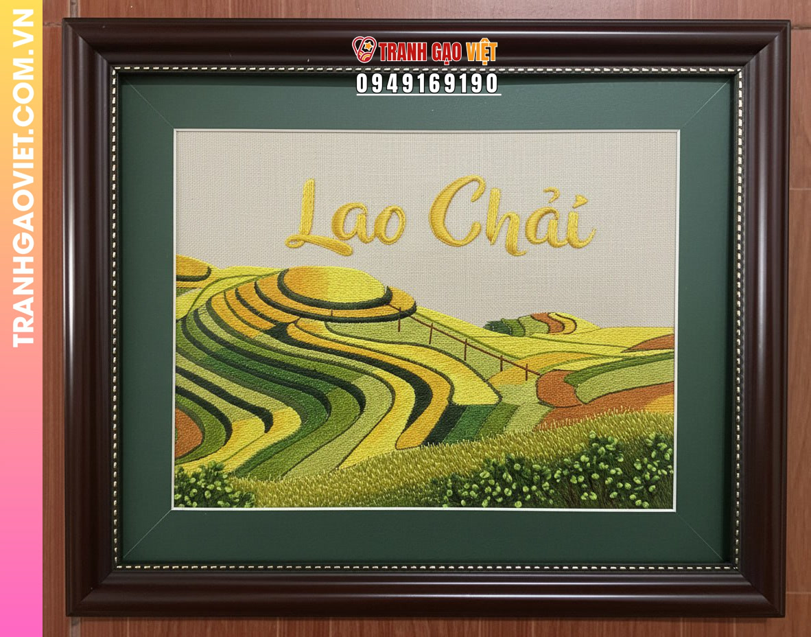 Tranh Thêu Ruộng Bậc Thang Lao Chải Sapa