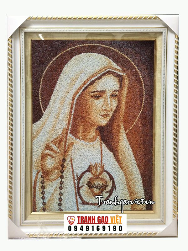 Tranh gạo đức mẹ maria Hình ảnh Tranh gạo đức mẹ maria - Ảnh thực tế sản phẩm Tranh Gạo