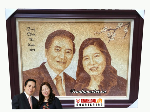 Tranh đặt mừng năm mới Hình ảnh Tranh đặt mừng năm mới - Ảnh thực tế sản phẩm Tranh Gạo