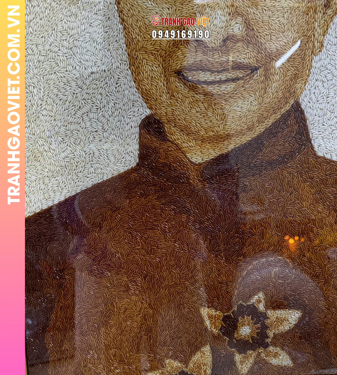 Tranh Gạo Rang Truyền Thần Chân Dung tặng Mẹ - Ảnh 3