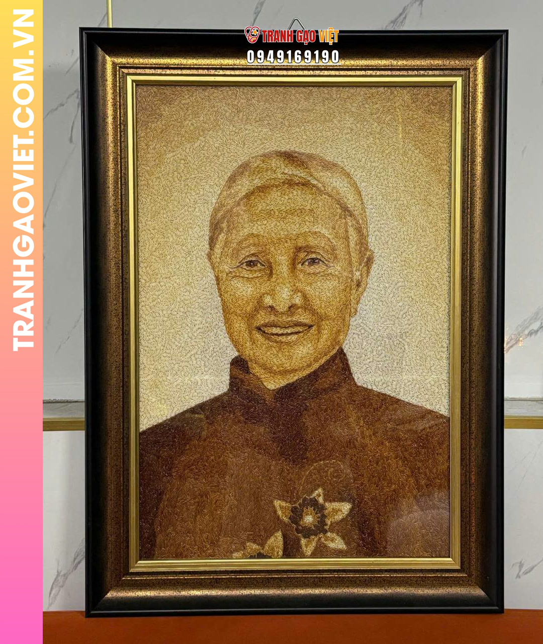 Tranh Gạo Rang Truyền Thần Chân Dung tặng Mẹ