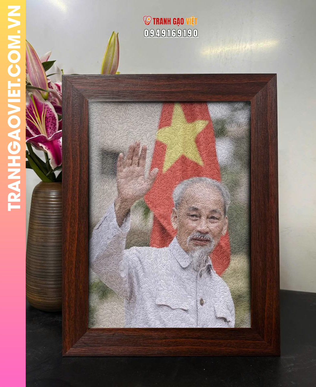 Tranh gạo màu Bác Hồ vẫy tay chào - Ảnh 2
