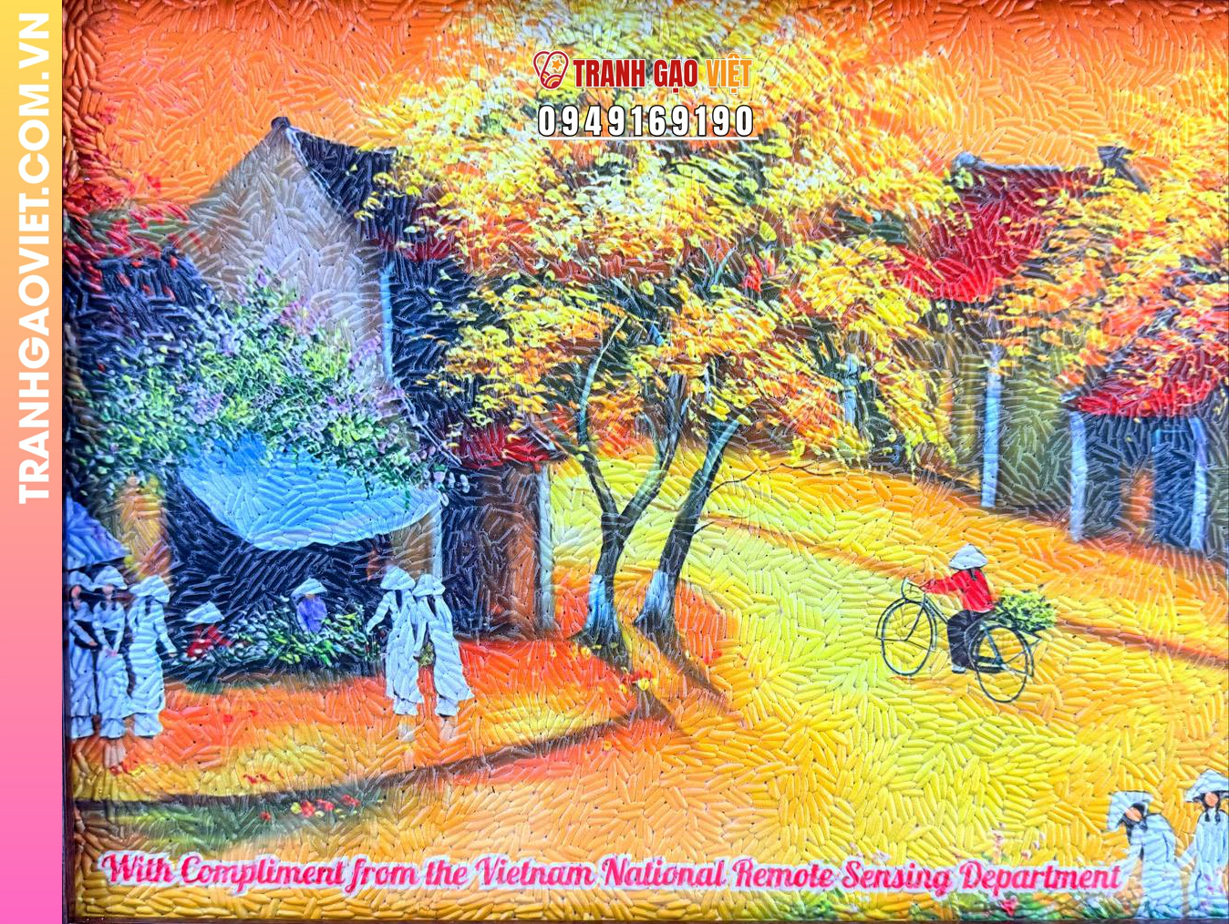Tranh gạo màu Chiều tà trên phố - Ảnh 2