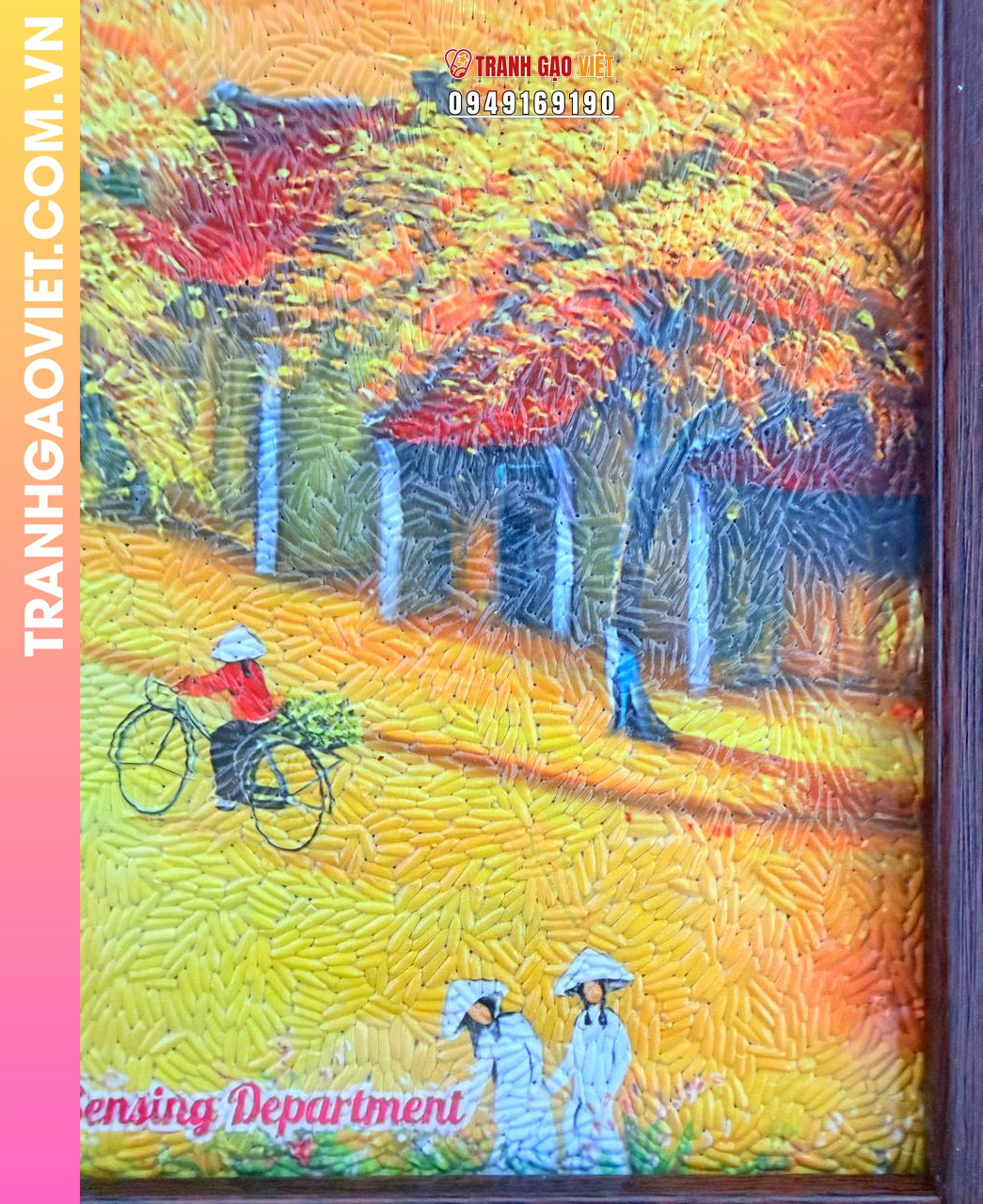 Tranh gạo màu Chiều tà trên phố - Ảnh 4