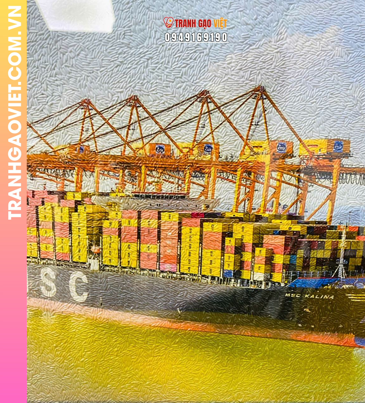 Tranh Gạo Màu Hành Trình Vươn Xa (size 45x60 - khung nâu sóng) - Ảnh 2