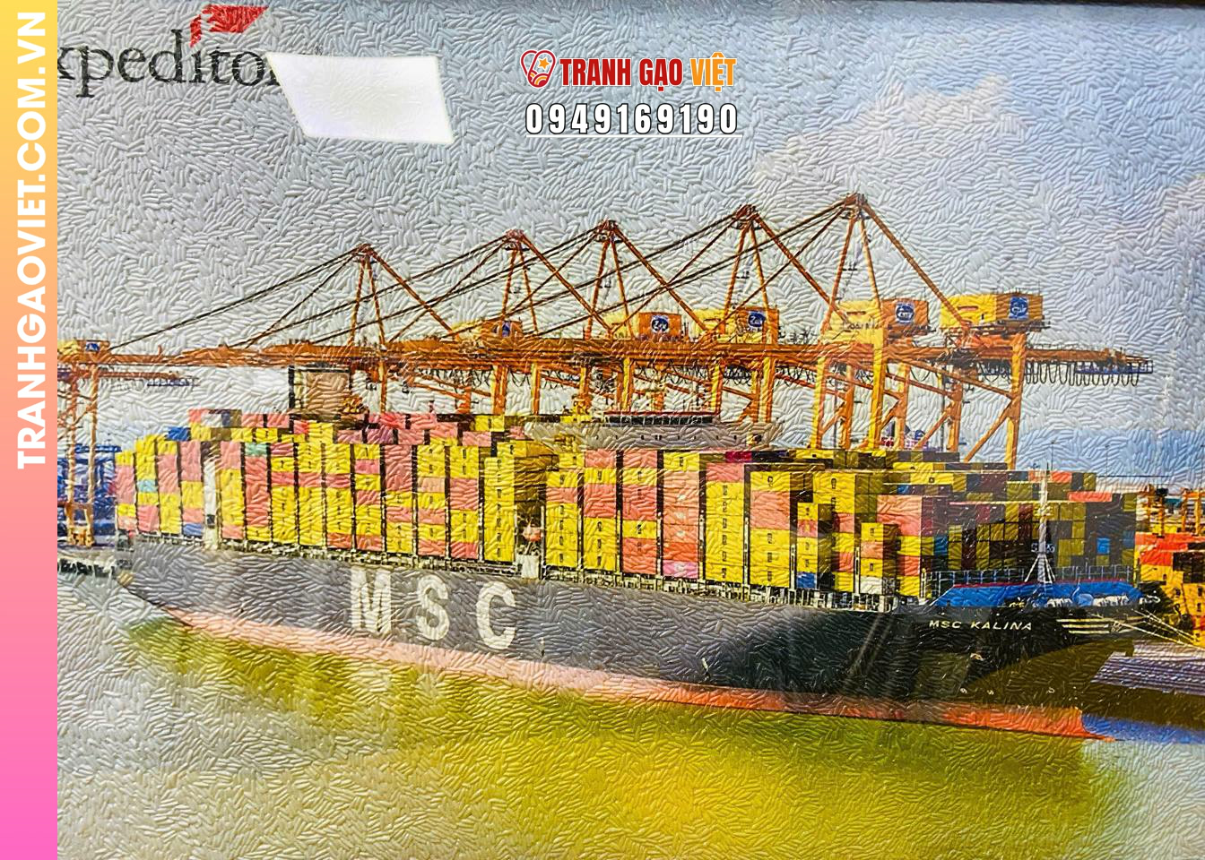 Tranh Gạo Màu Hành Trình Vươn Xa (size 45x60 - khung nâu sóng) - Ảnh 4