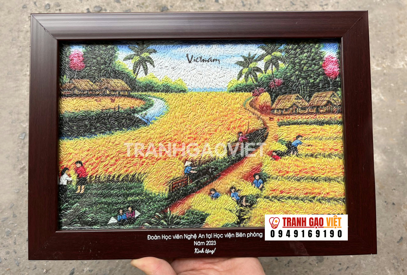 Tranh gạo mùa gặt Hình ảnh Tranh gạo mùa gặt - Ảnh thực tế sản phẩm Tranh Gạo