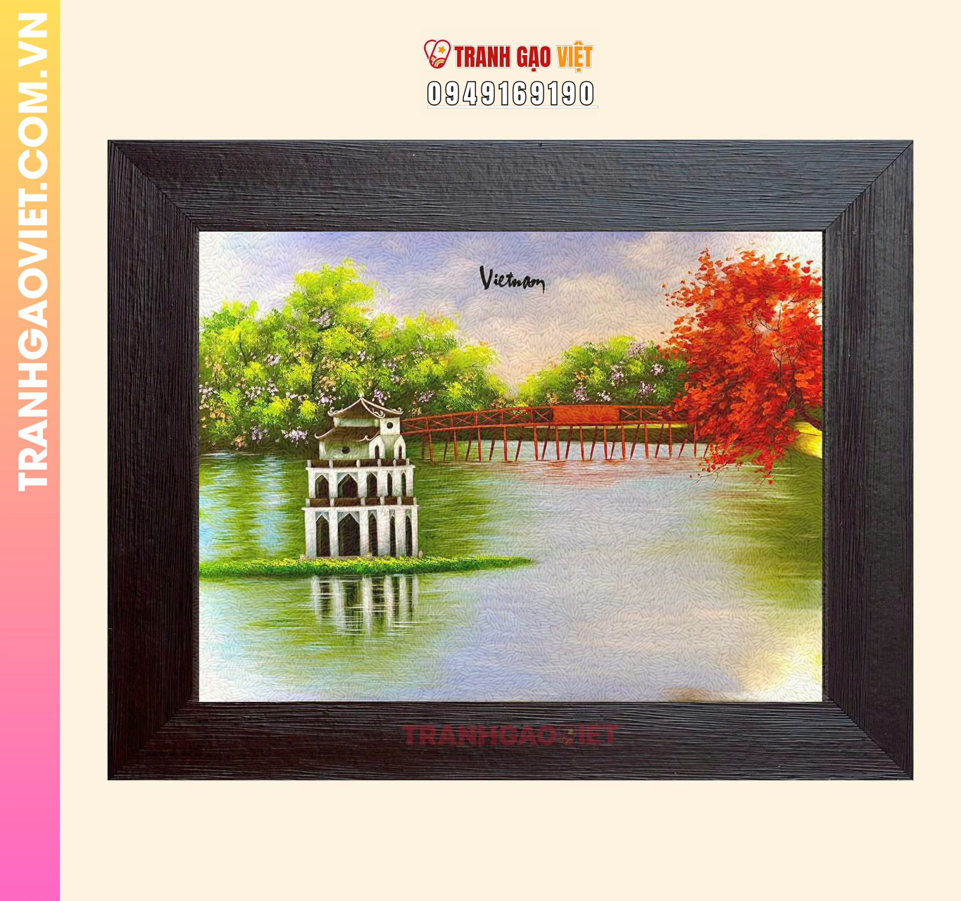 Tranh Gạo Màu Tháp Rùa Hà Nội - Ảnh 2