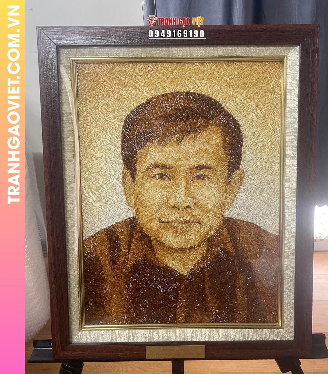 Tranh gạo chân dung quà tặng đối tác người Thái - Mr. Anan Lertwilai