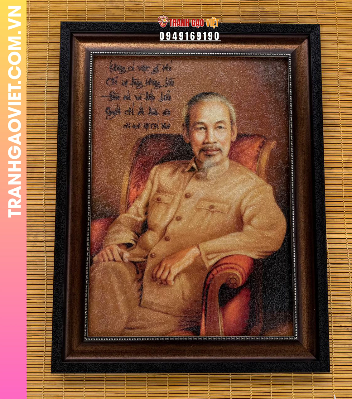 Tranh gạo về Bác Hồ