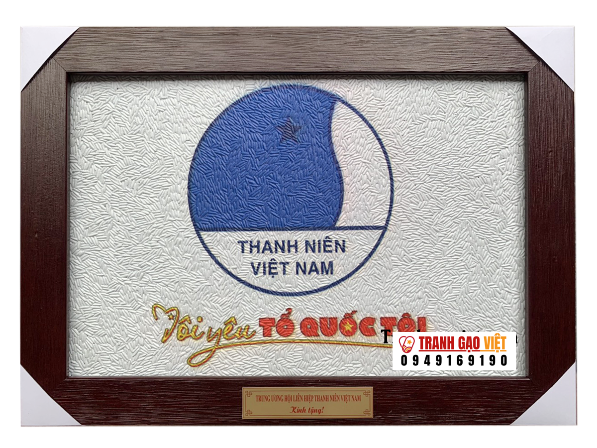 Logo Tôi Thanh Niên Việt Nam Hình ảnh Logo Tôi Thanh Niên Việt Nam - Ảnh thực tế sản phẩm Tranh Gạo