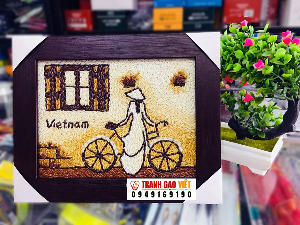 Tranh gạo khổ nhỏ để bàn Hình ảnh Tranh gạo khổ nhỏ để bàn - Ảnh thực tế sản phẩm Tranh Gạo