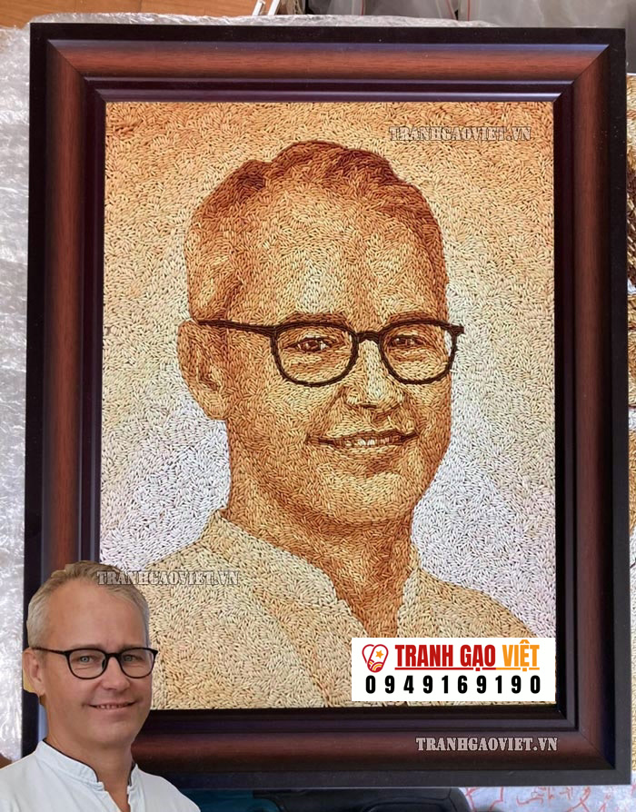 Quà tặng người nước ngoài Tranh gạo chân dung TCD153 Hình ảnh Quà tặng người nước ngoài Tranh gạo chân dung TCD153 - Ảnh thực tế sản phẩm Tranh Gạo