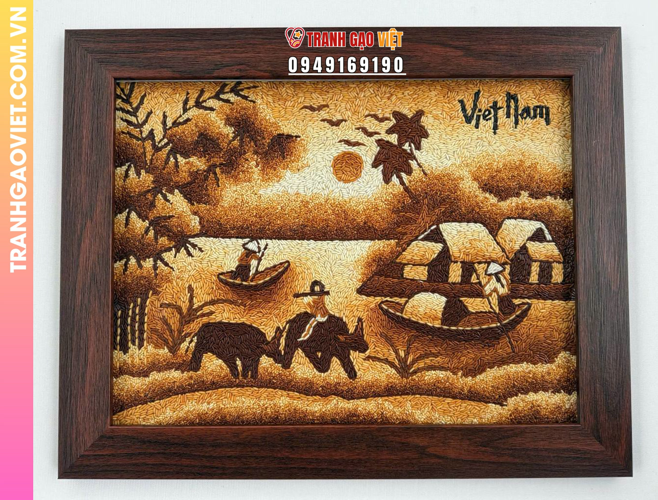 Tranh gạo Bến Quê Việt quà tặng gợi nhớ kỷ niệm xưa - Ảnh 2