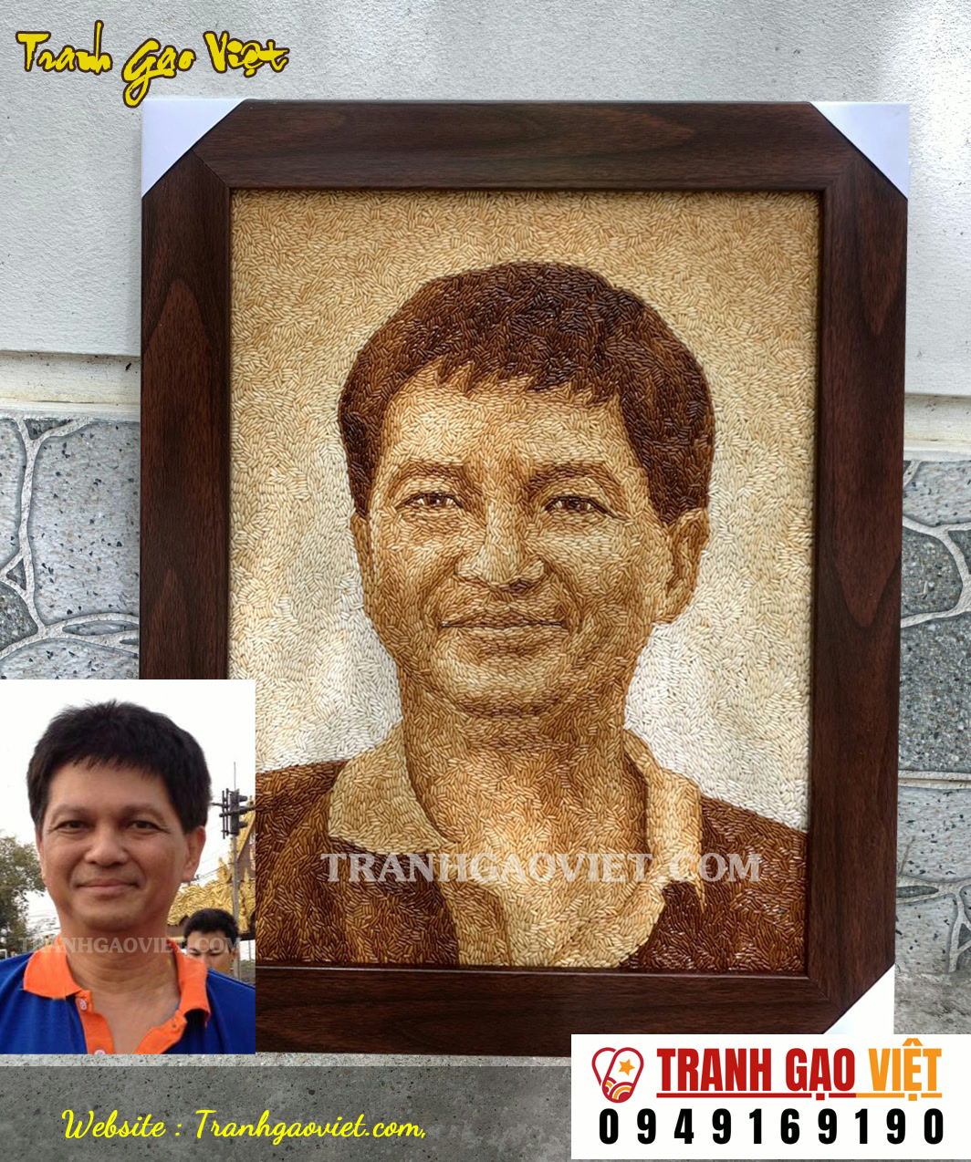 Tranh đặt chân dung làm quà tặng đối tác về nước của BV Phụ Sản HN Hình ảnh Tranh đặt chân dung làm quà tặng đối tác về nước của BV Phụ Sản HN - Ảnh thực tế sản phẩm Tranh Gạo