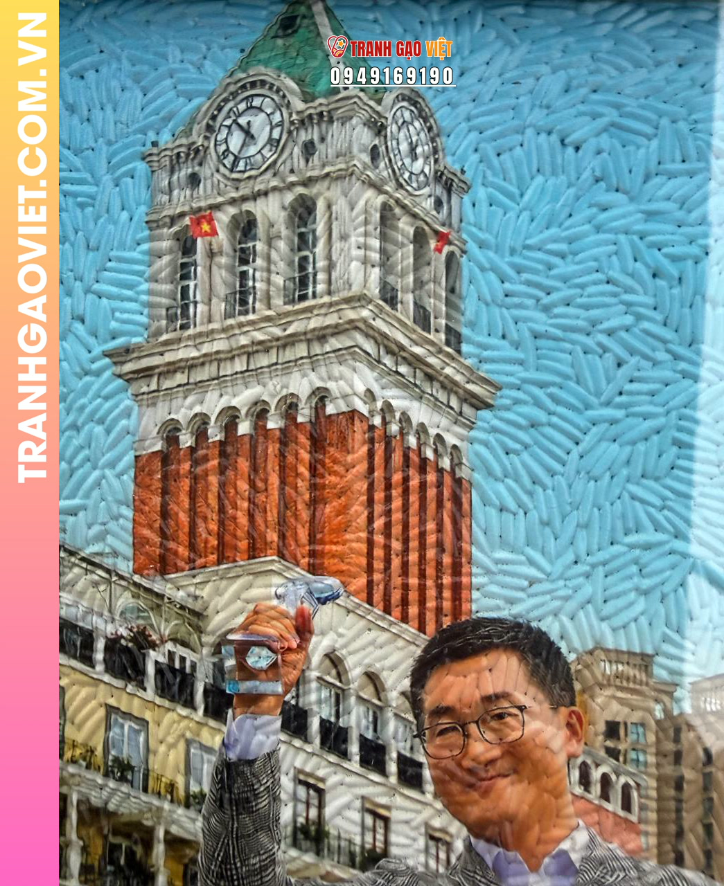 Tranh gạo Chân dung người đàn ông chiến thắng - Ảnh 3
