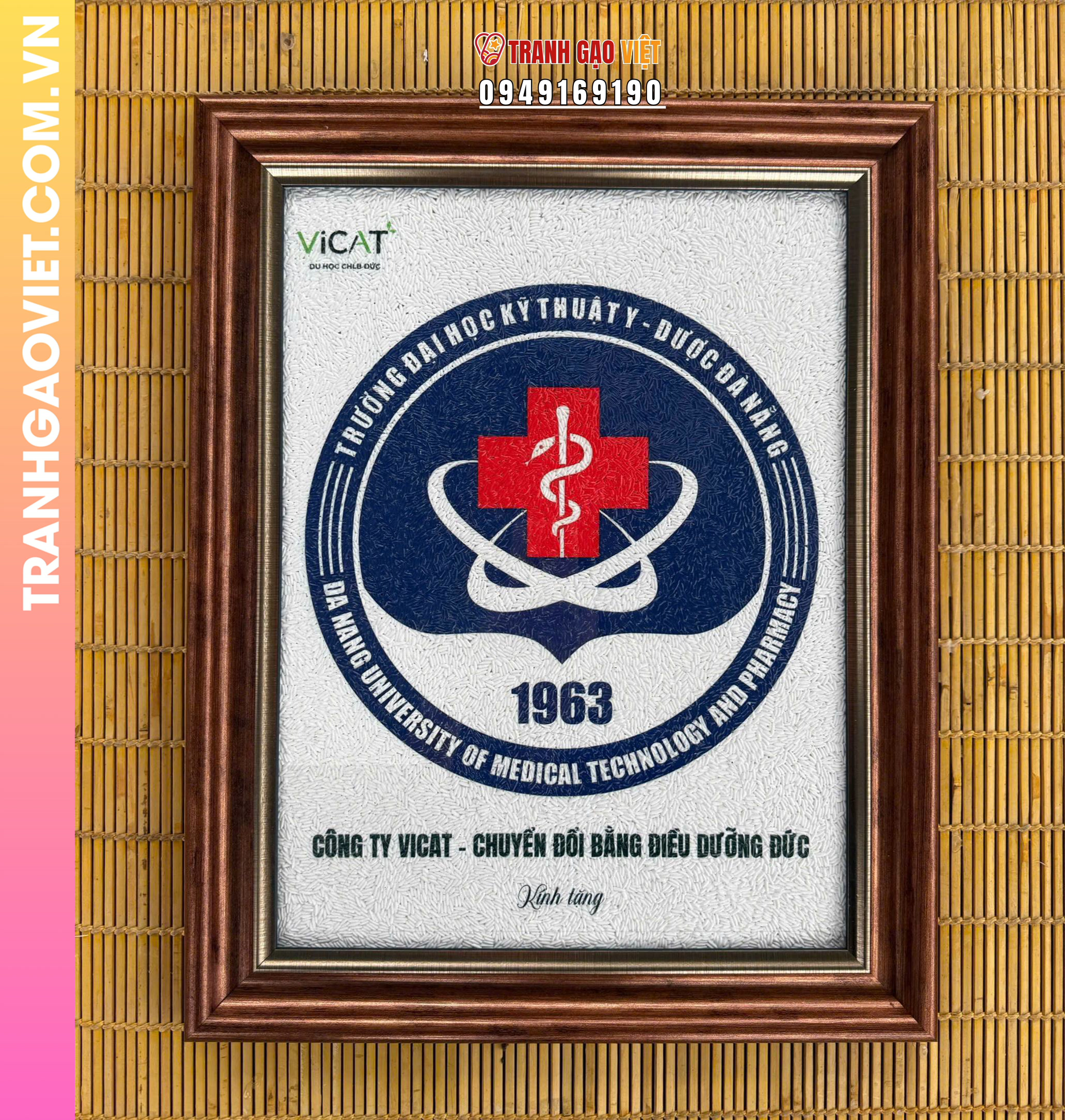 Tranh gạo logo Trường Đại Học Kỹ Thuật Y Dược Đà Nẵng