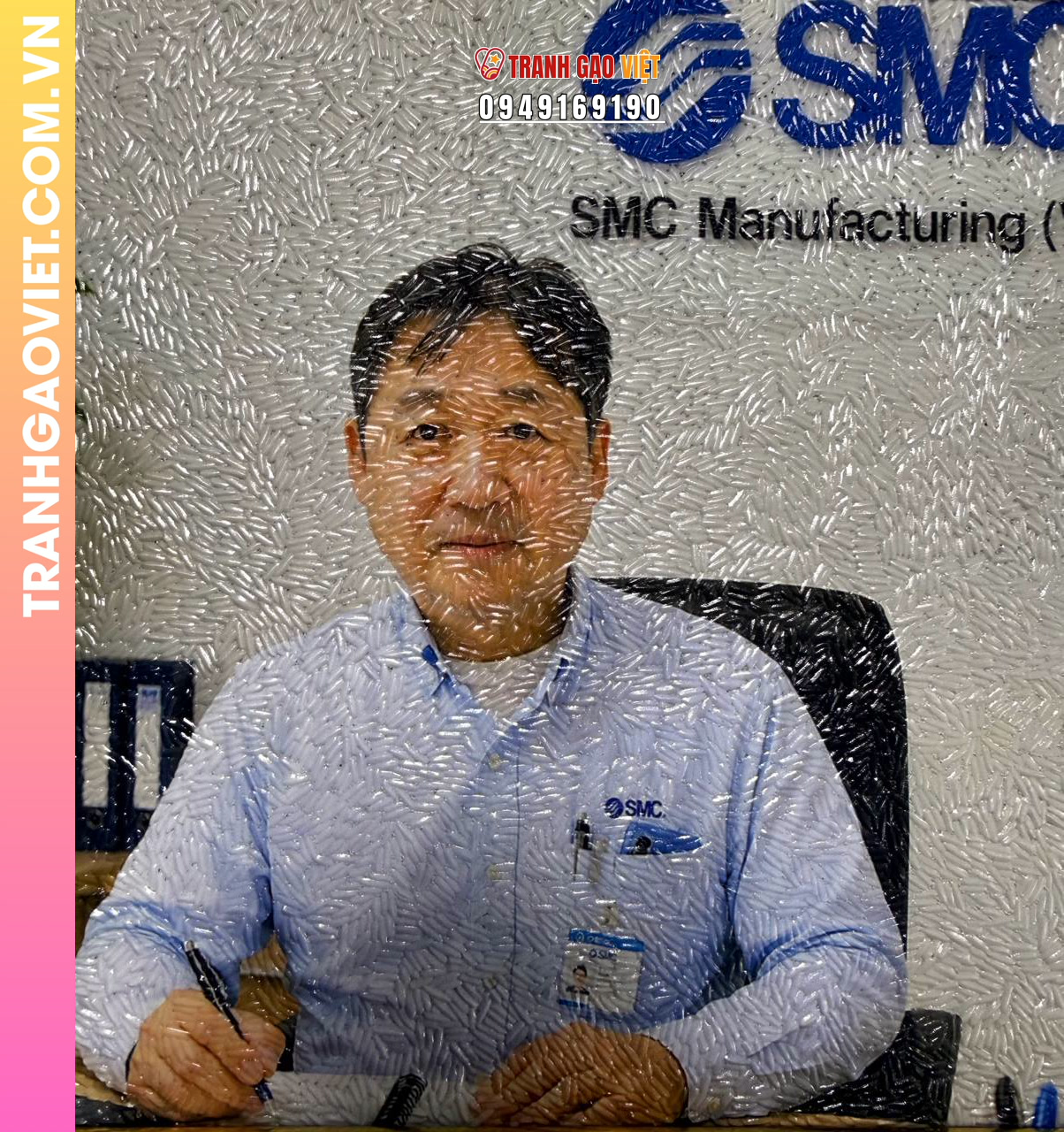 Tranh gạo màu chân dung lãnh đạo SMC - Ảnh 2
