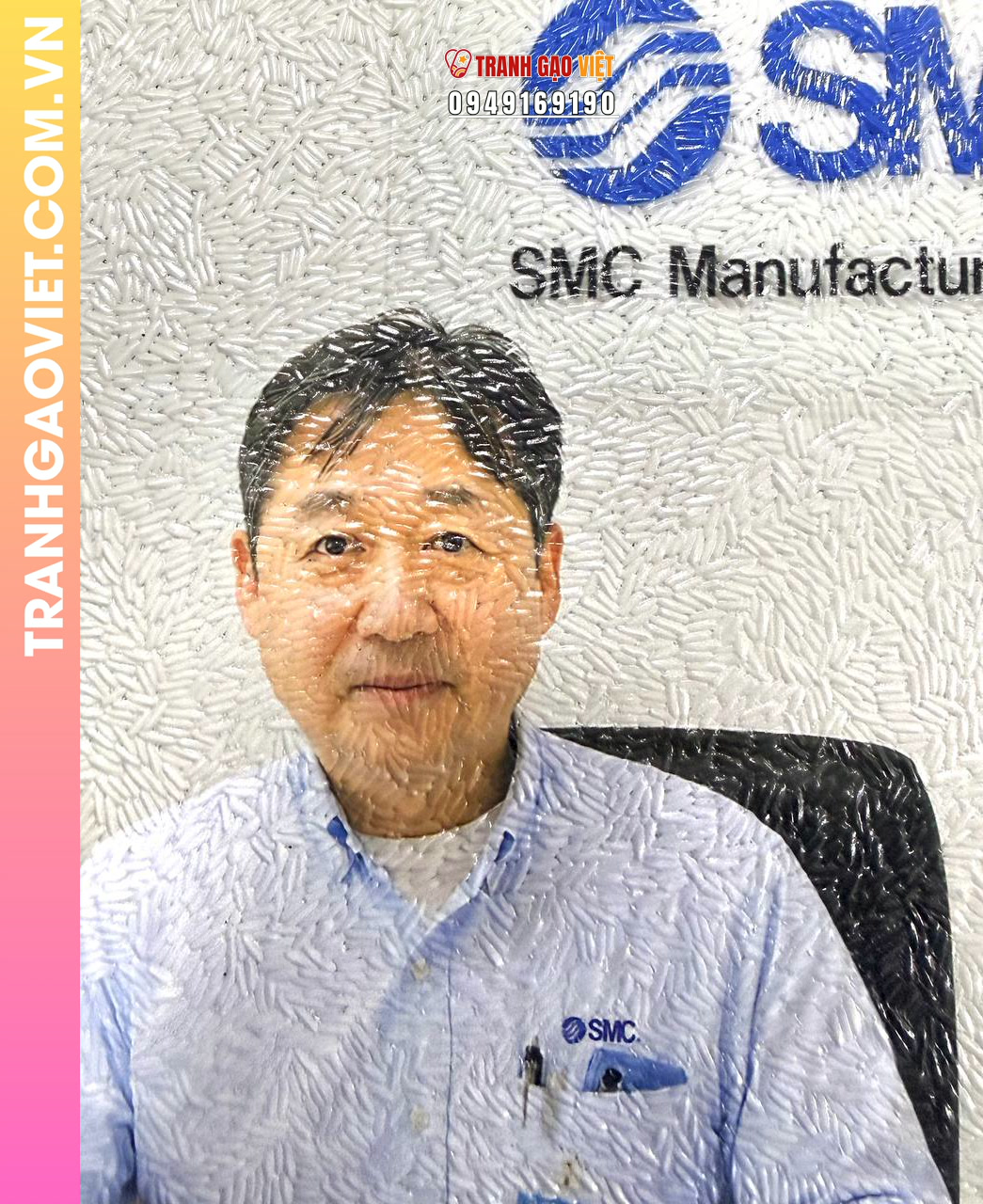 Tranh gạo màu chân dung lãnh đạo SMC - Ảnh 3