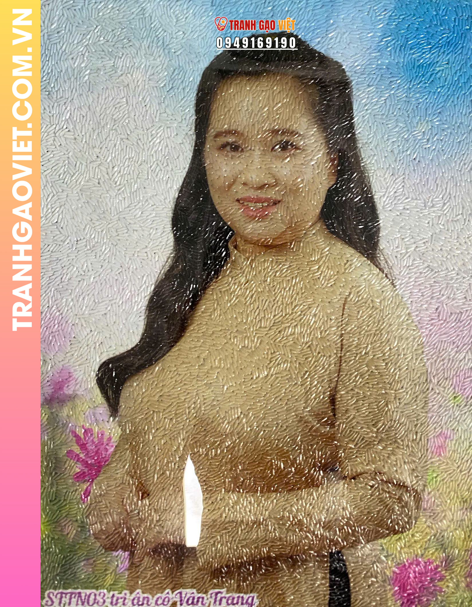 Tranh gạo màu Tri ân cô giáo - Ảnh 3