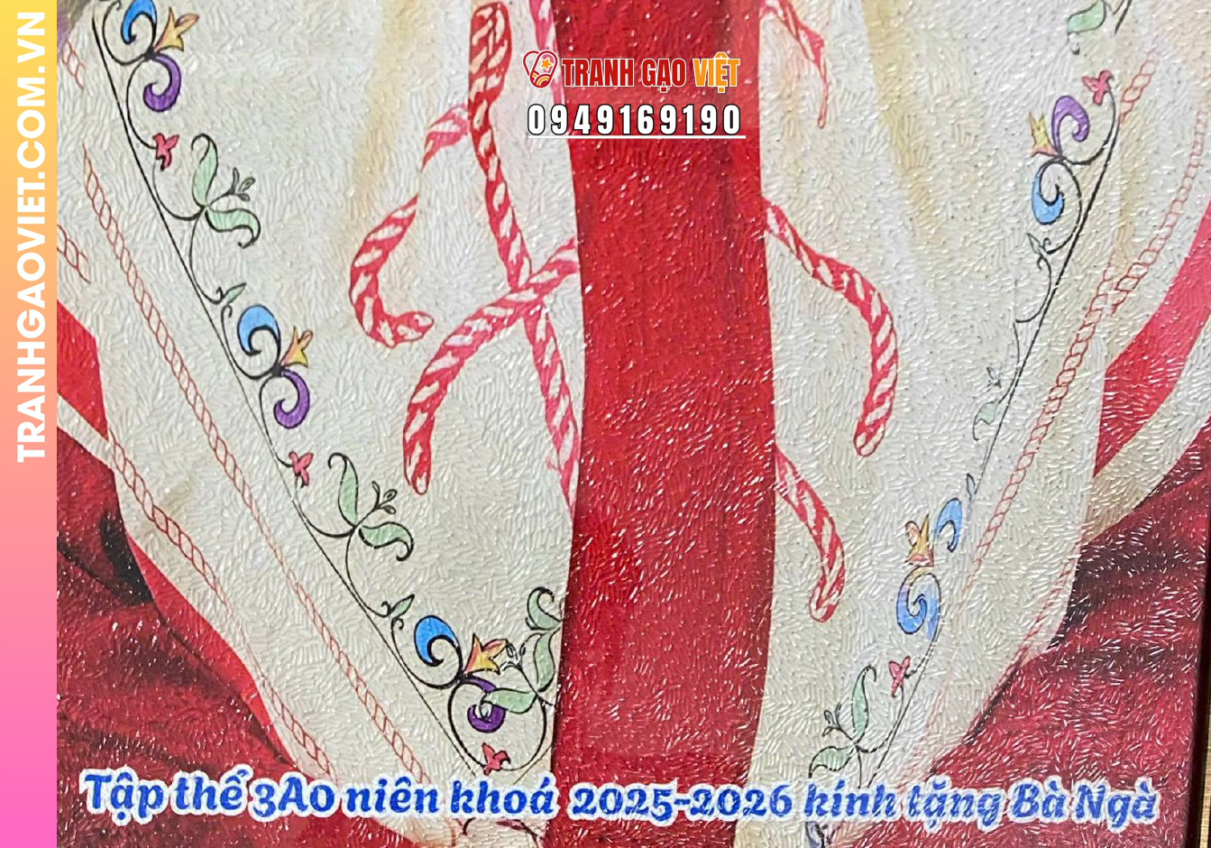 Tranh gạo màu Tập thể 3A0 kính tặng bà Ngà - Ảnh 3