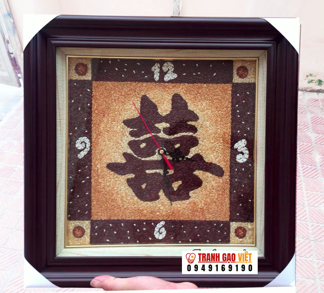 Tranh gạo đồng hồ Hình ảnh Tranh gạo đồng hồ - Ảnh thực tế sản phẩm Tranh Gạo