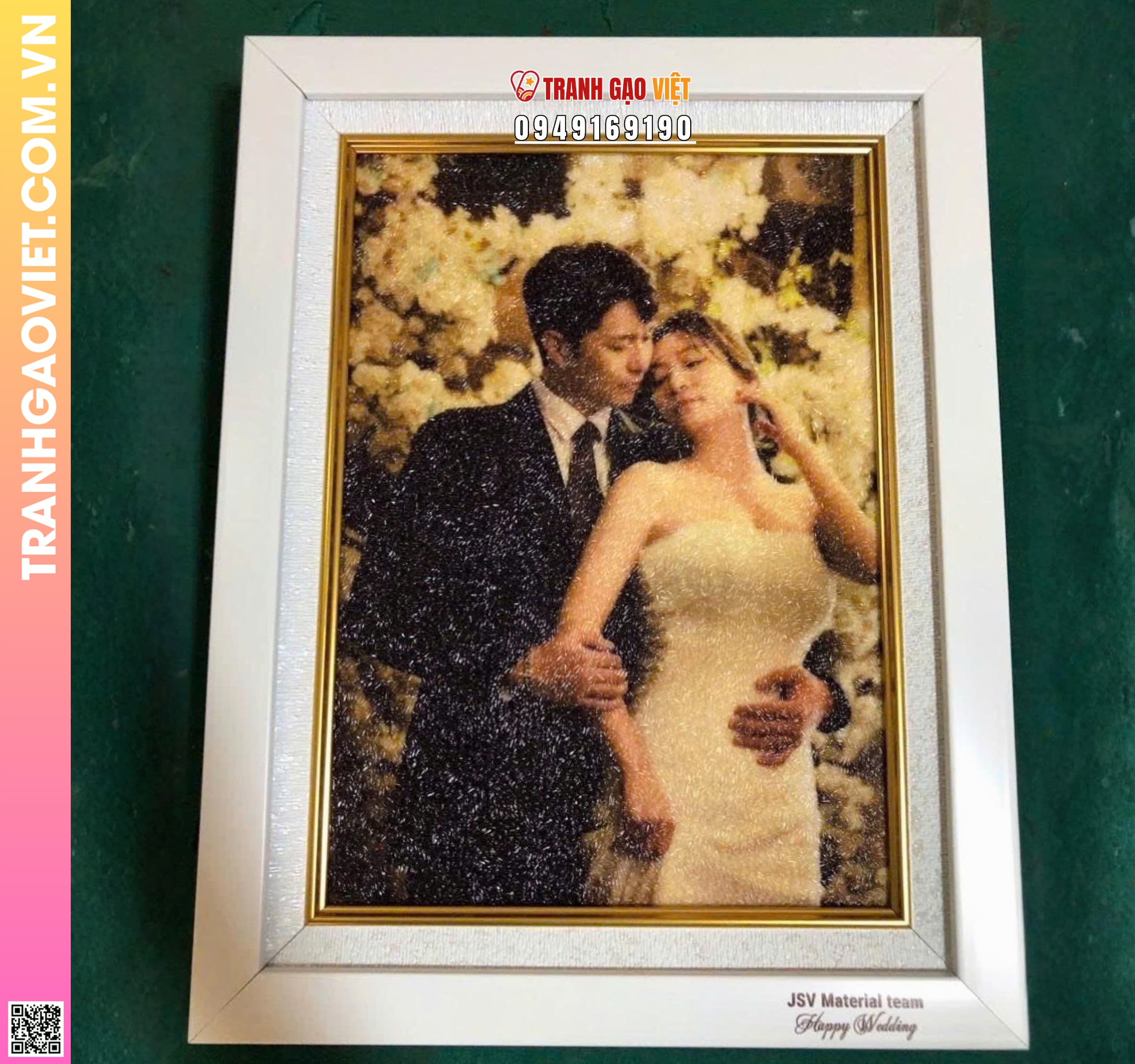 Tranh Gạo Mãi Mãi Bên Nhau Hình ảnh Tranh Gạo Mãi Mãi Bên Nhau - Ảnh thực tế sản phẩm Tranh Gạo