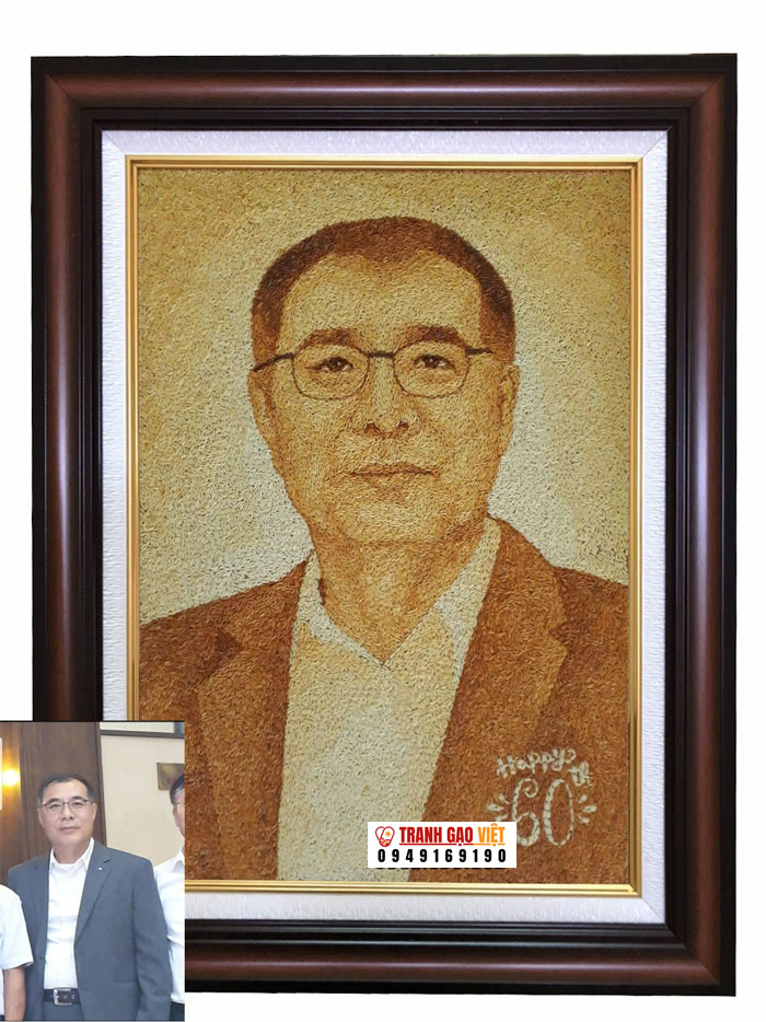 Quà tặng sếp Tranh xếp hạt gạo TCD187 Hình ảnh Quà tặng sếp Tranh xếp hạt gạo TCD187 - Ảnh thực tế sản phẩm Tranh Gạo
