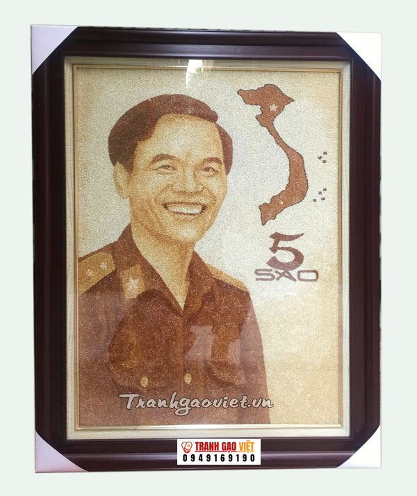 Chân dung và bản đồ logo 5 sao khách đặt Hình ảnh Chân dung và bản đồ logo 5 sao khách đặt - Ảnh thực tế sản phẩm Tranh Gạo