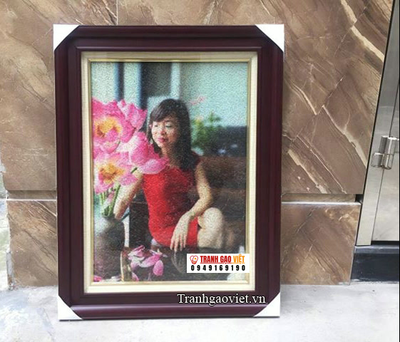 Tranh đặt của chị Nga Hình ảnh Tranh đặt của chị Nga - Ảnh thực tế sản phẩm Tranh Gạo