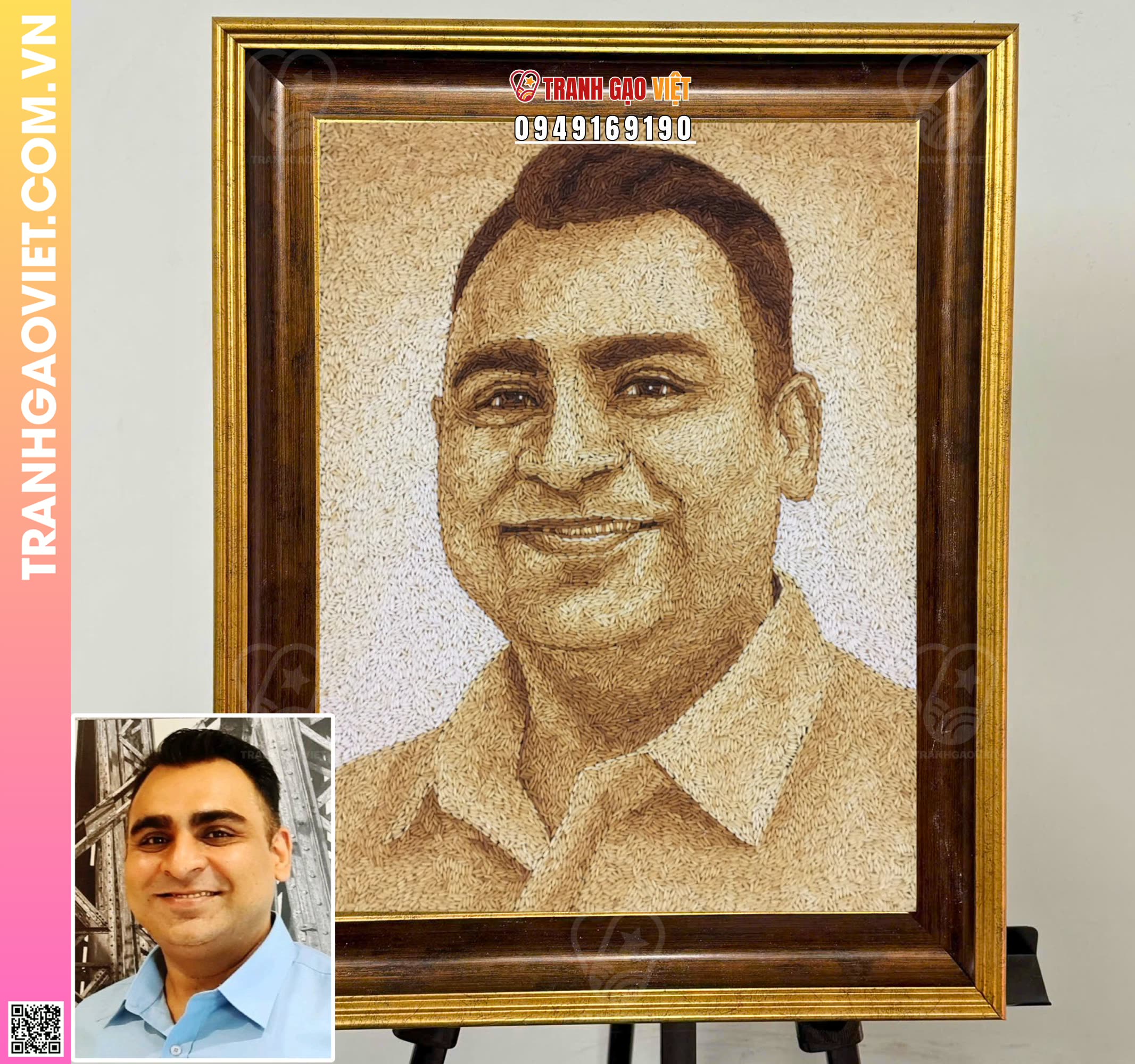 Tranh gạo Chân Dung Quý Ông Thổ Nhĩ Kỳ Hình ảnh Tranh gạo Chân Dung Quý Ông Thổ Nhĩ Kỳ - Ảnh thực tế sản phẩm Tranh Gạo