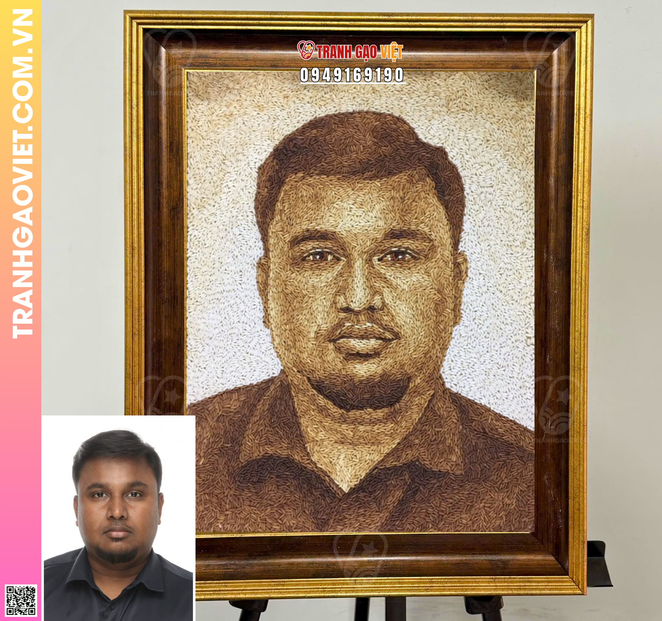 Tranh gạo Nam 28 tuổi người nam á Hình ảnh Tranh gạo Nam 28 tuổi người nam á - Ảnh thực tế sản phẩm Tranh Gạo