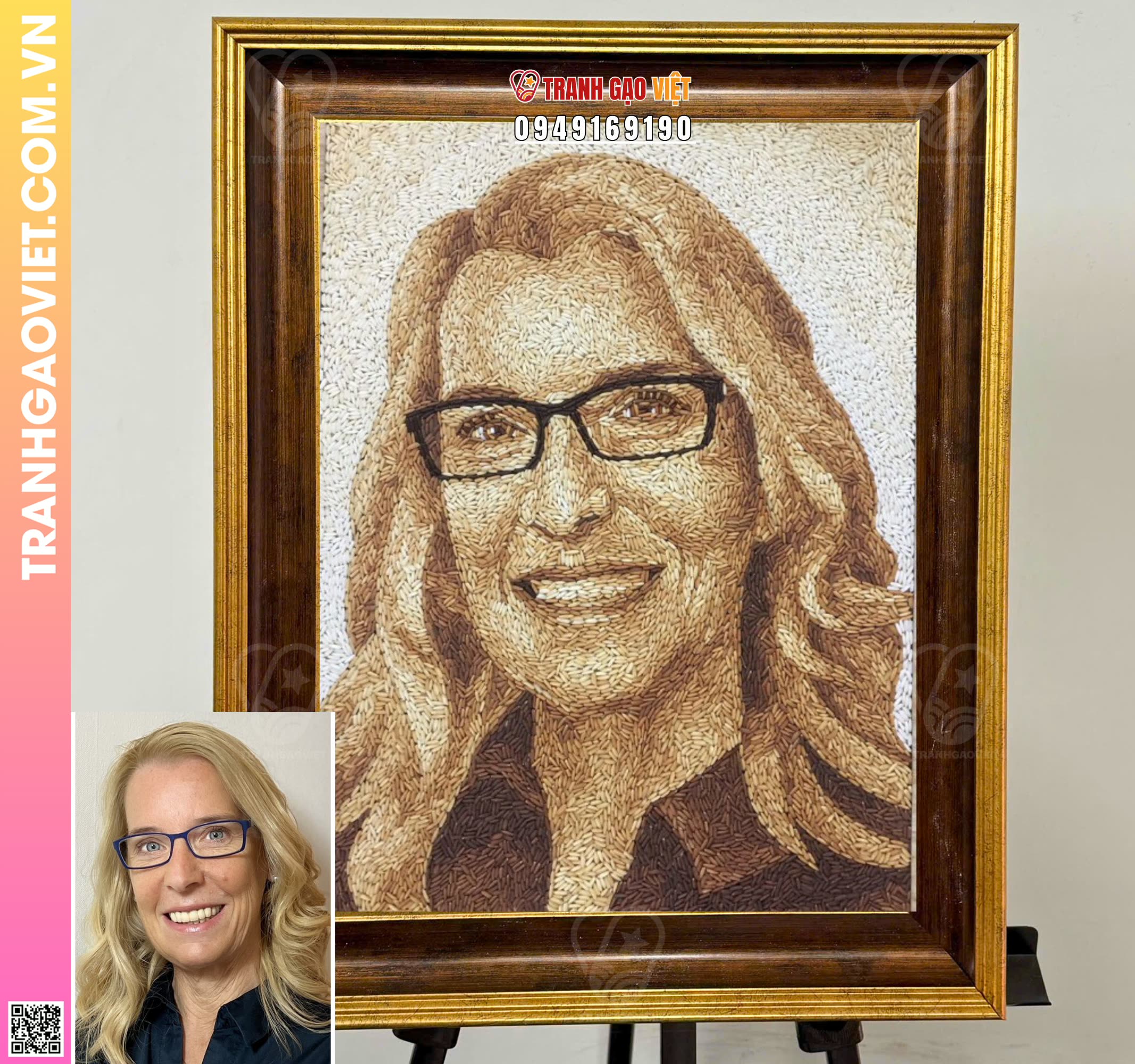 Tranh gạo Nữ giới 36 tuổi người nước ngoài Hình ảnh Tranh gạo Nữ giới 36 tuổi người nước ngoài - Ảnh thực tế sản phẩm Tranh Gạo
