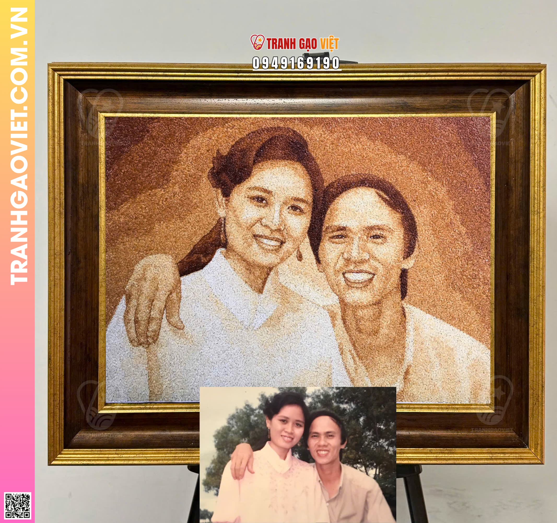 Tranh gạo kỷ niệm thanh xuân tặng bạn Hình ảnh Tranh gạo kỷ niệm thanh xuân tặng bạn - Ảnh thực tế sản phẩm Tranh Gạo
