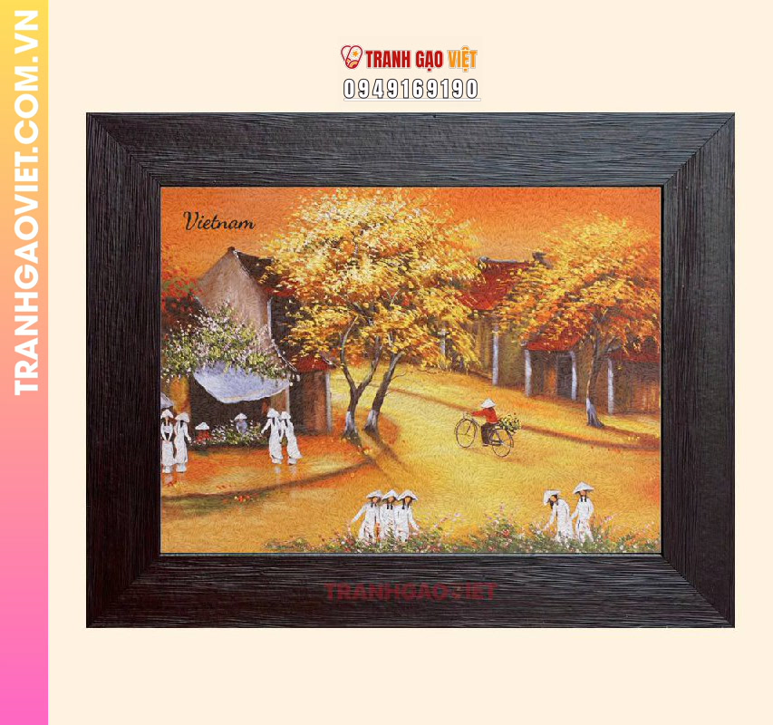 Tranh gạo Mùa Lá Vàng - Ảnh 2